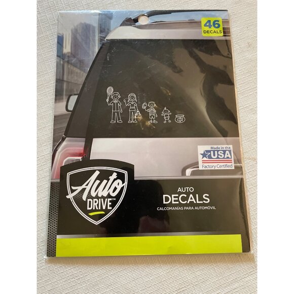 Auto Drive Family Stick Figure Auto Decals Made In USA 46 Pieces - Picture 1 of 7